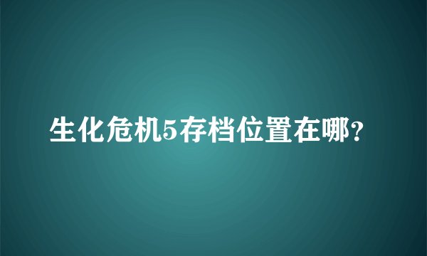 生化危机5存档位置在哪?