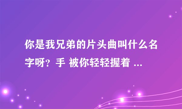 你是我兄弟的片头曲叫什么名字呀？手 被你轻轻握着 梦 渐渐有了颜色