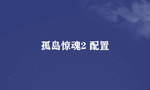 孤岛惊魂2 配置