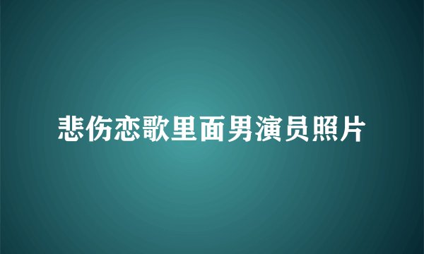悲伤恋歌里面男演员照片
