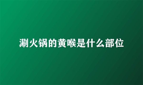涮火锅的黄喉是什么部位