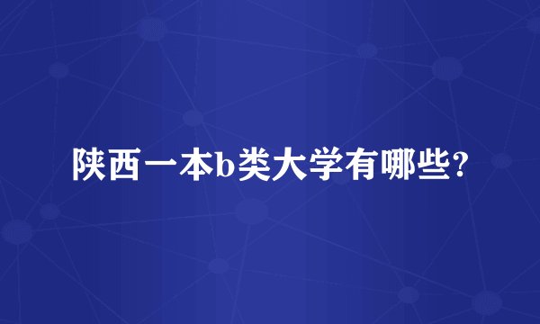陕西一本b类大学有哪些?