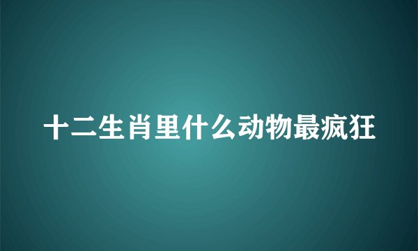 十二生肖里什么动物最疯狂
