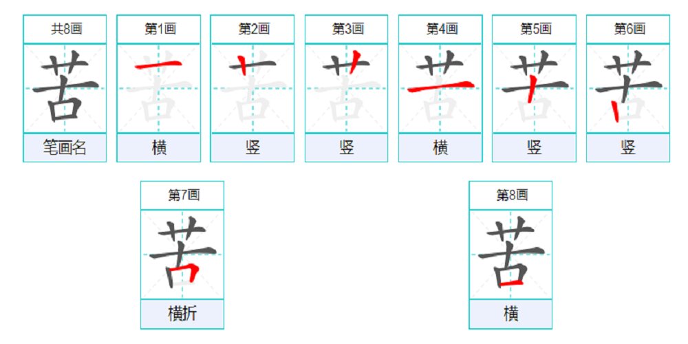 苦字怎么写