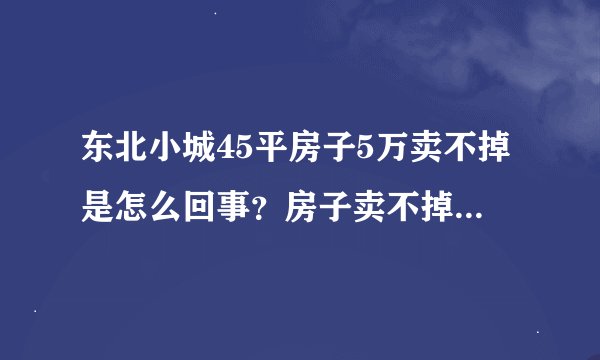 东北小城45平房子5万卖不掉是怎么回事？房子卖不掉怎么办？