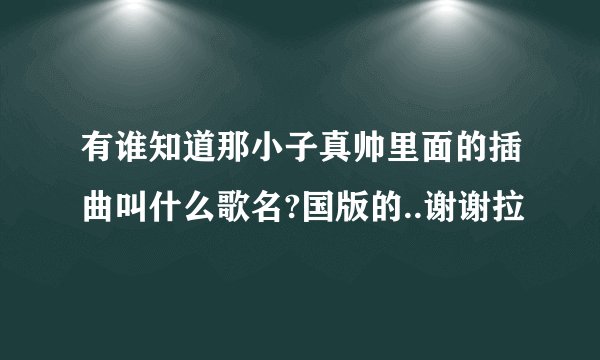 有谁知道那小子真帅里面的插曲叫什么歌名?国版的..谢谢拉