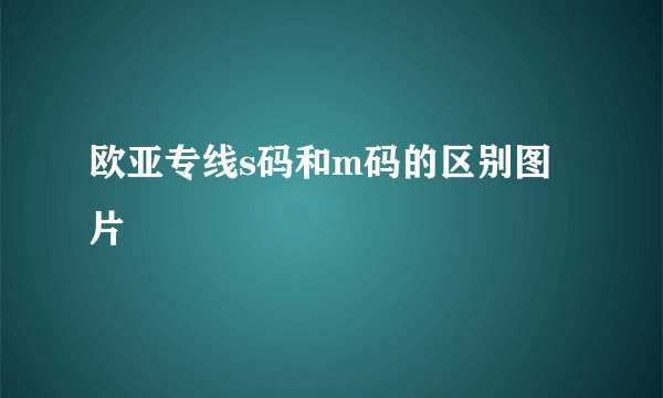欧亚专线s码和m码的区别图片