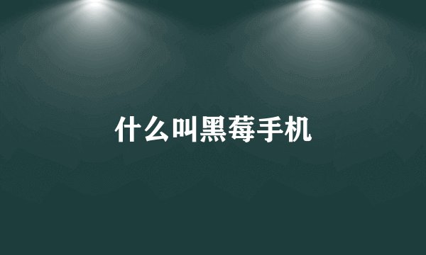 什么叫黑莓手机