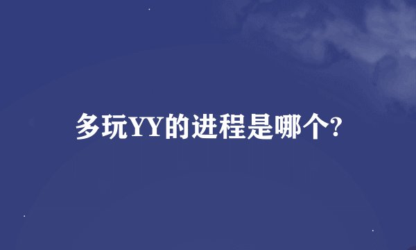 多玩YY的进程是哪个?