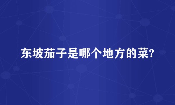 东坡茄子是哪个地方的菜?
