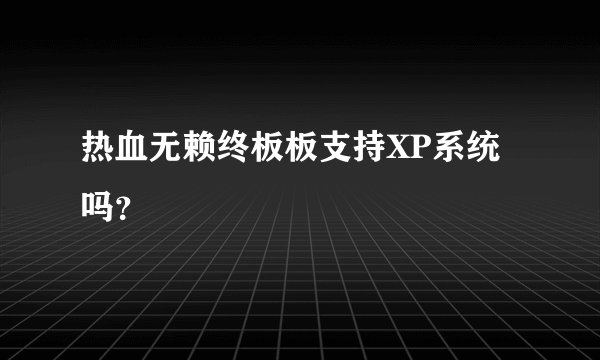 热血无赖终板板支持XP系统吗？