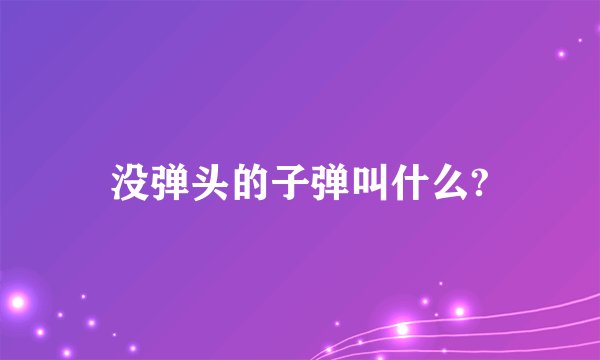 没弹头的子弹叫什么?