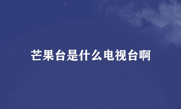 芒果台是什么电视台啊