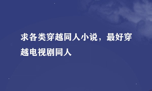 求各类穿越同人小说，最好穿越电视剧同人
