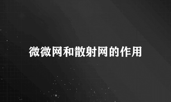 微微网和散射网的作用