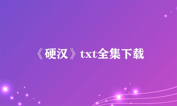 《硬汉》txt全集下载