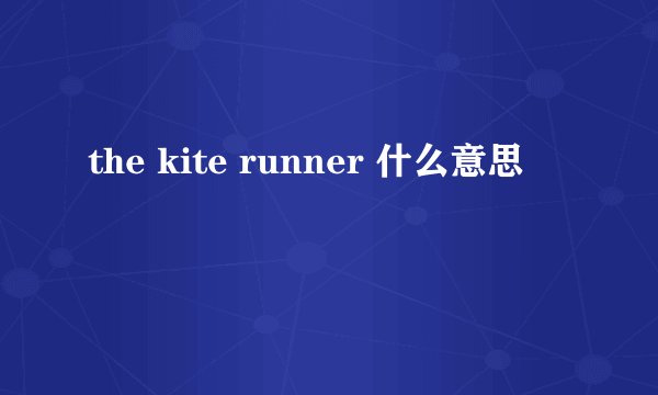 the kite runner 什么意思