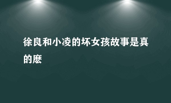 徐良和小凌的坏女孩故事是真的麽