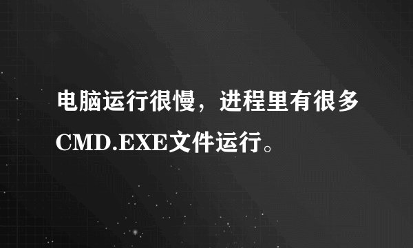 电脑运行很慢，进程里有很多CMD.EXE文件运行。