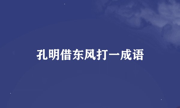 孔明借东风打一成语