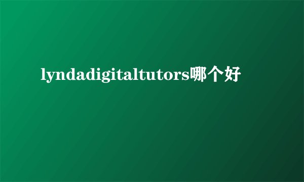 lyndadigitaltutors哪个好