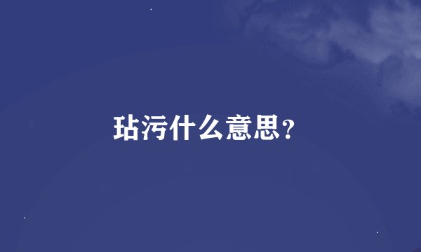 玷污什么意思？