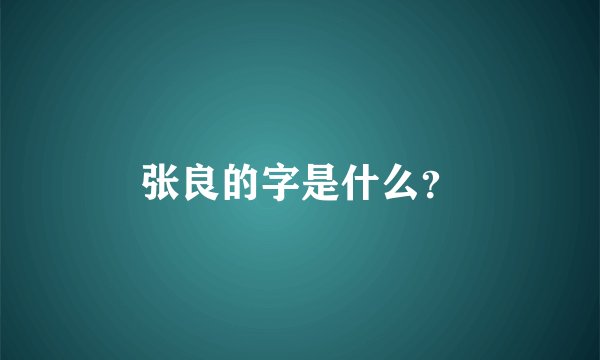 张良的字是什么？