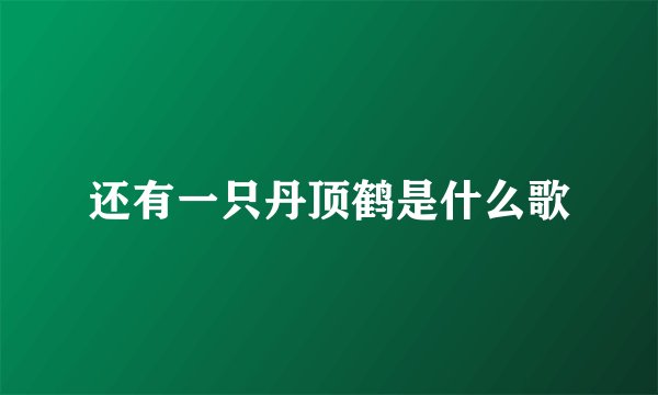 还有一只丹顶鹤是什么歌