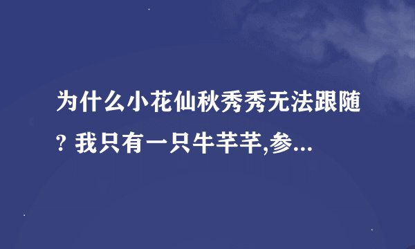 为什么小花仙秋秀秀无法跟随? 我只有一只牛芊芊,参加了才艺精灵为什么仍能跟随呢?