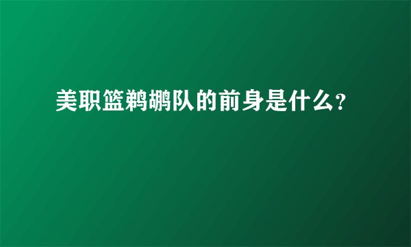美职篮鹈鹕队的前身是什么？
