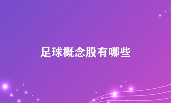 足球概念股有哪些