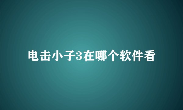 电击小子3在哪个软件看