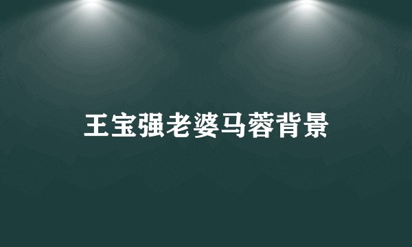 王宝强老婆马蓉背景