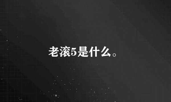 老滚5是什么。