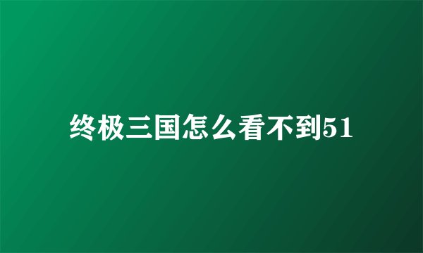 终极三国怎么看不到51