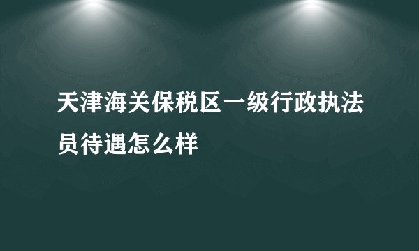 天津海关保税区一级行政执法员待遇怎么样