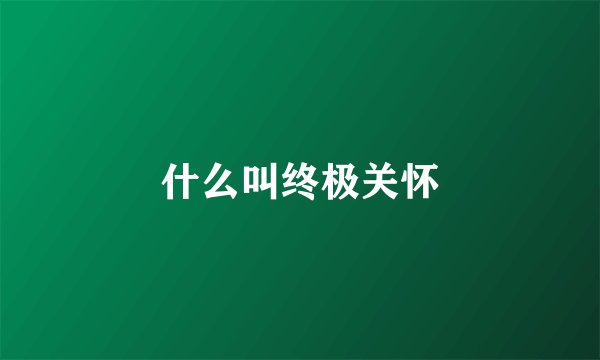 什么叫终极关怀