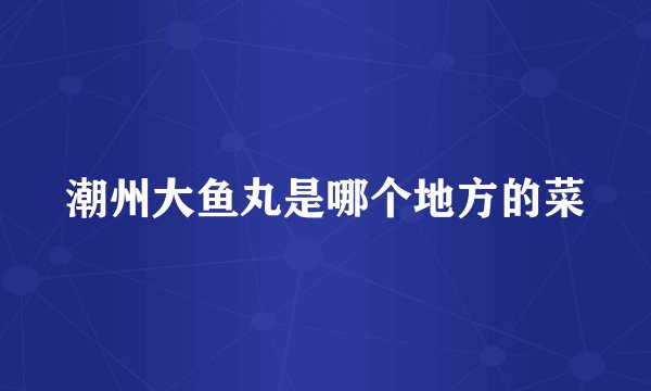 潮州大鱼丸是哪个地方的菜