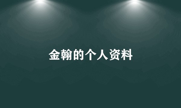 金翰的个人资料