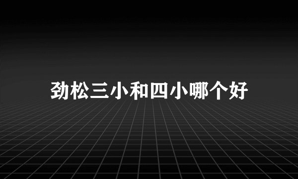 劲松三小和四小哪个好
