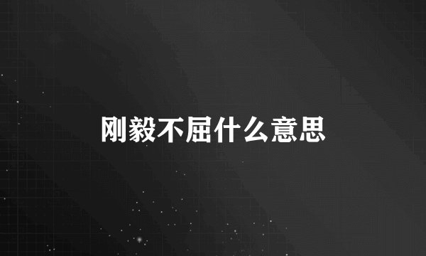 刚毅不屈什么意思