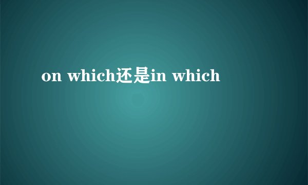 on which还是in which