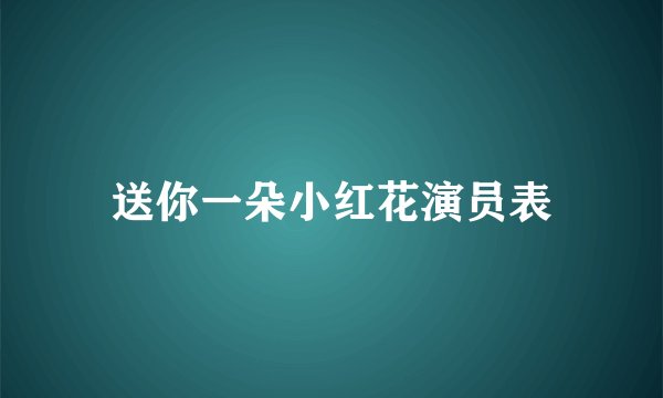 送你一朵小红花演员表