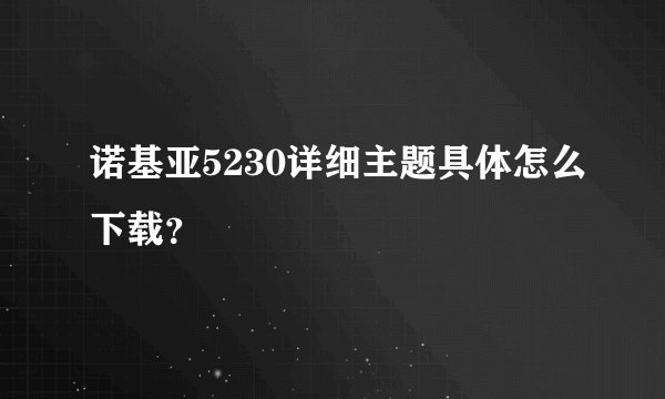 诺基亚5230详细主题具体怎么下载？