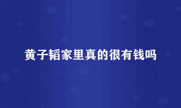 黄子韬家里真的很有钱吗