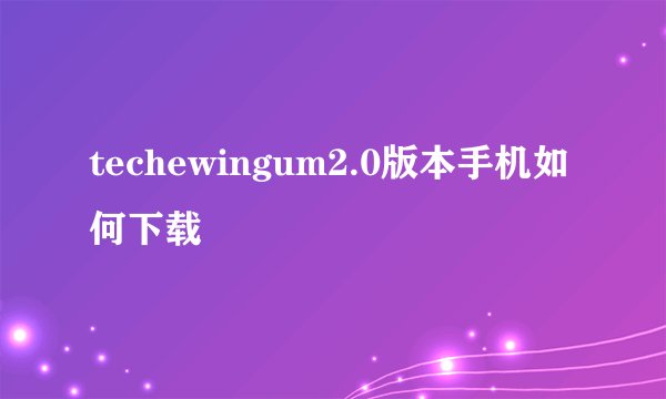 techewingum2.0版本手机如何下载