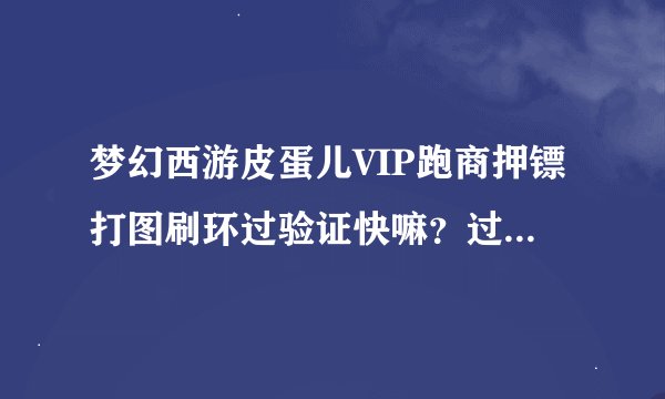梦幻西游皮蛋儿VIP跑商押镖打图刷环过验证快嘛？过验证超过2分钟不？会不会被抓？