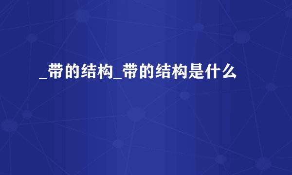 _带的结构_带的结构是什么