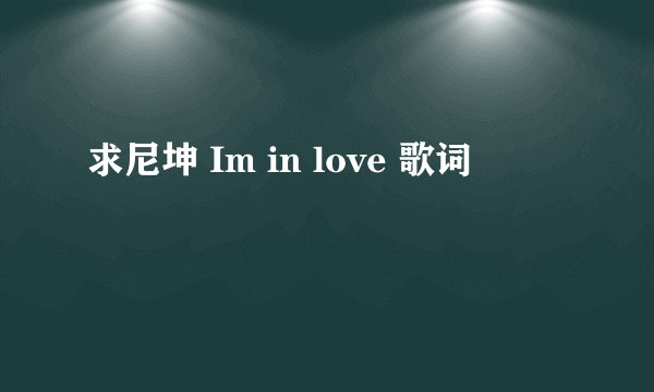 求尼坤 Im in love 歌词