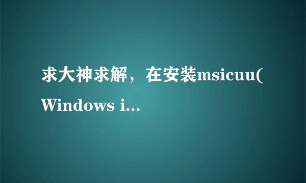 求大神求解，在安装msicuu(Windows install clean up)时报错
